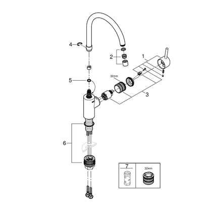 Grifo de cocina Grohe Concetto extra alta