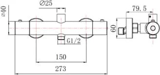Columna de grifería para ducha termostático Stillo Zeus blanco rociador mural 2 vías Ø250mm