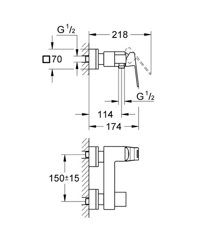 Ducha Grohe eurocube monomando cromo