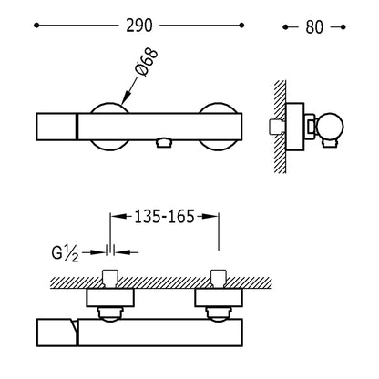 Grifería de ducha Tres Study Exclusive 26116701NM monomando volante negro mate