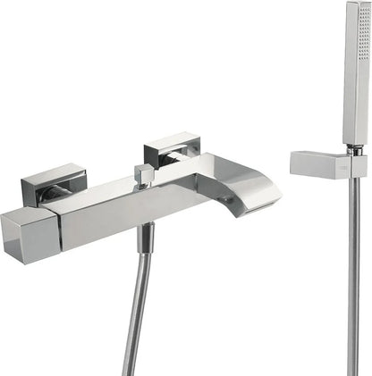 Grifería de baño ducha monomando Tres Cuadro-Tres volante cromo