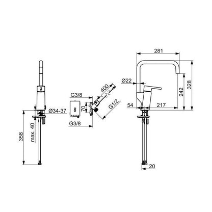 Keittiöhana Oras Optima Style 2734FHN pkv, 3V, kromi [6219206] |