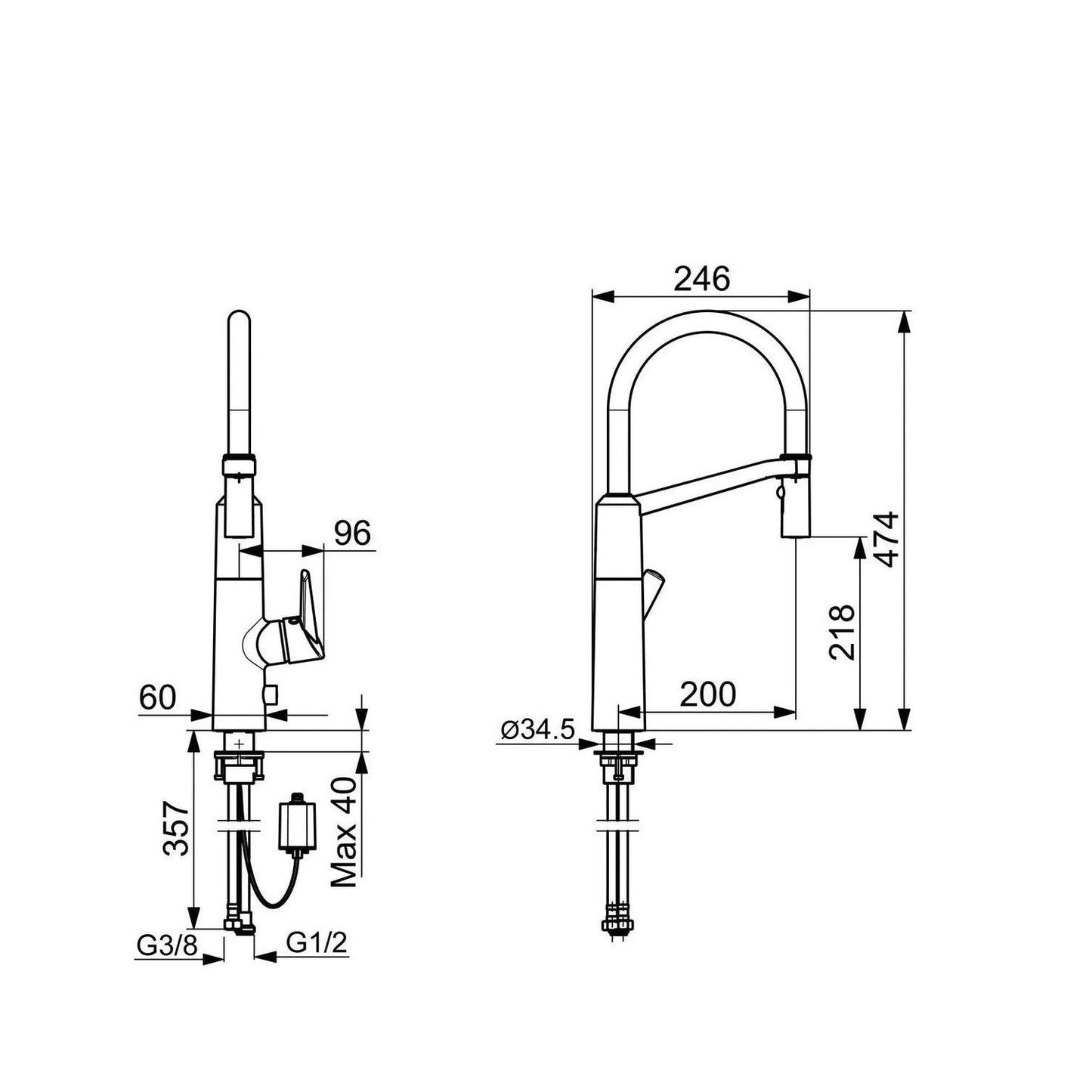 Keittiöhana Oras Optima SemiPro 2739F PKV, 6 V [6219130] |