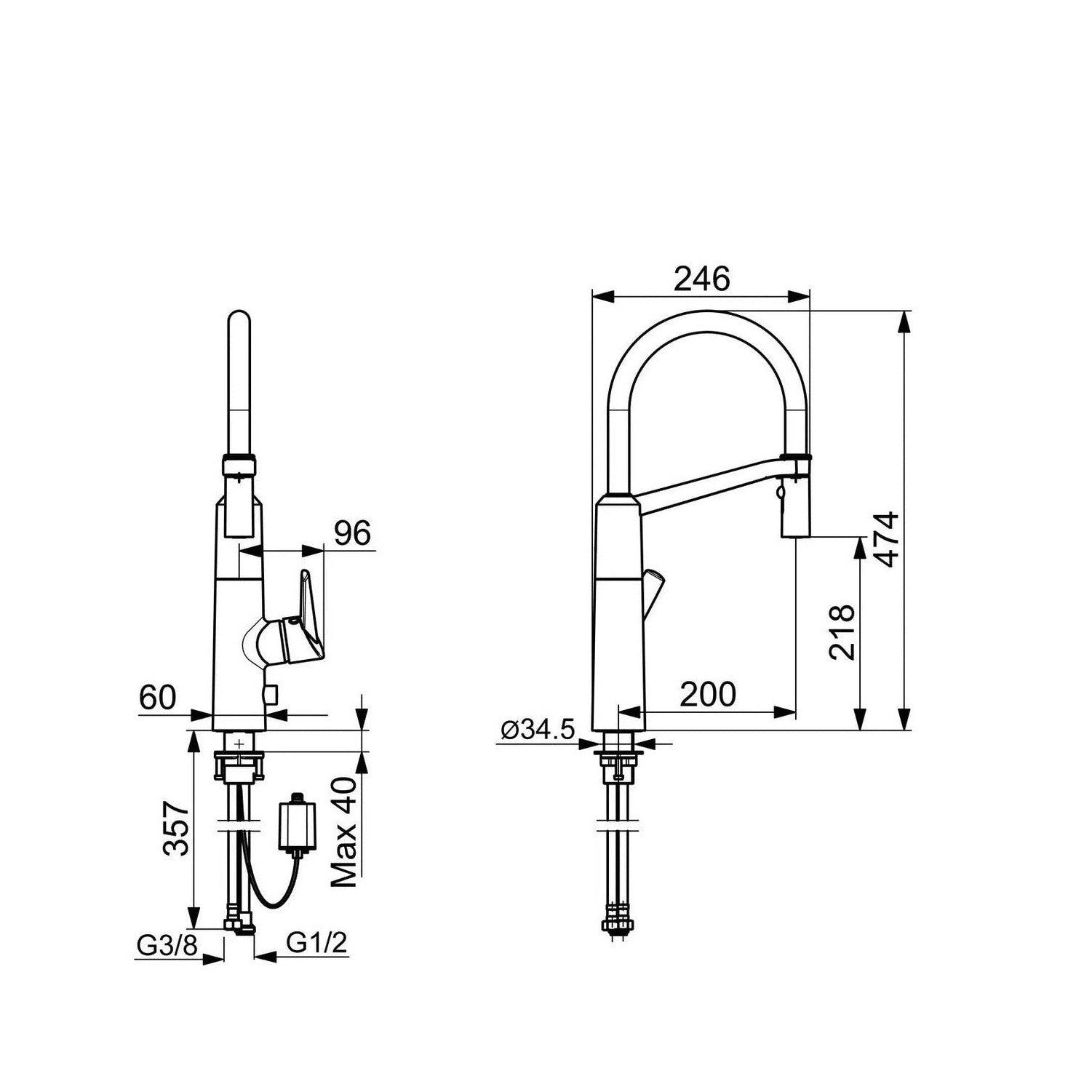 Keittiöhana Oras Optima SemiPro 2739F PKV, 6 V [6219130] |