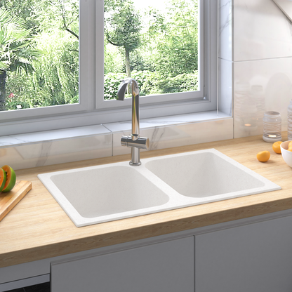 Fregadero De Cocina 76 X 48 X 30 Cm Cuarzo Y Resina