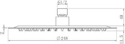 Columna de grifería para ducha monomando Stillo Hera cromo rociador mural 2 vías Ø248mm maneral de 3 funciones