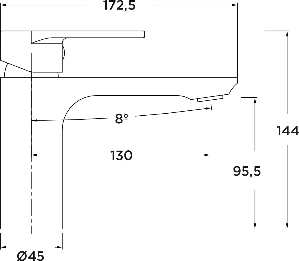 Grifo de lavabo bajo Stillo Aura Evo Cold Open negro con aireador
