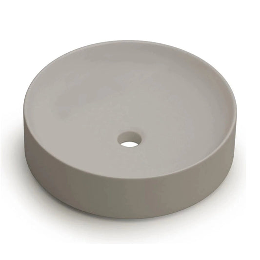 Lavabo redondo sobre encimera Stillo Nun de 430mm en porcelana color moka mate