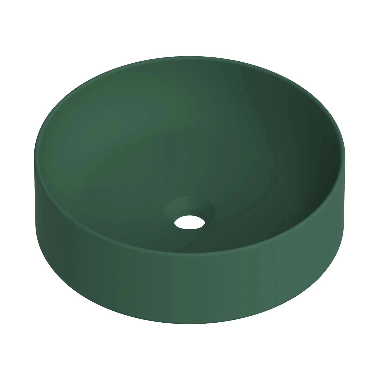 Lavabo redondo sobre encimera Stillo Nun Mini Spring de 370mm en color verde bosque