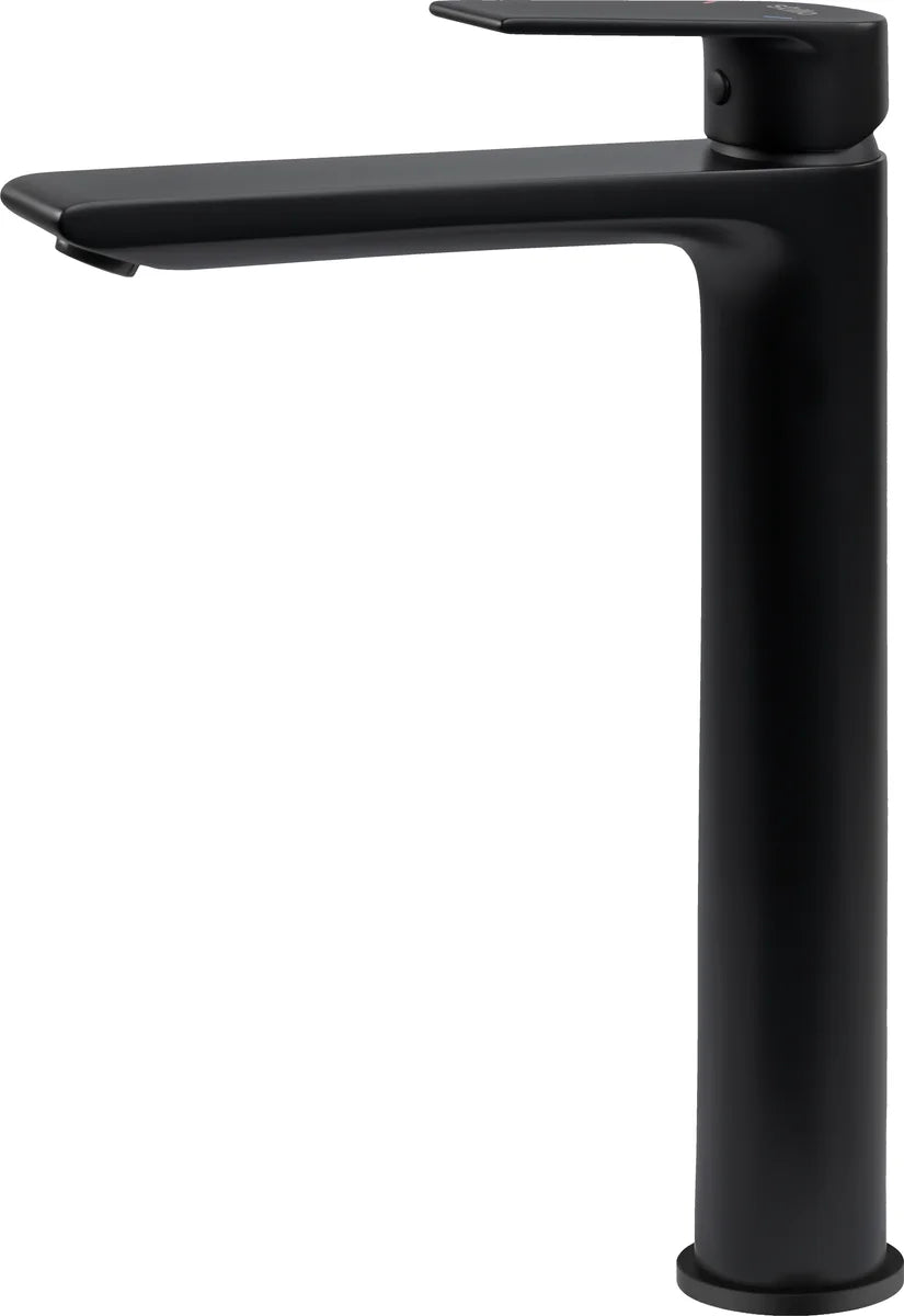 Grifo de lavabo extra alto Stillo Kios negro con aireador