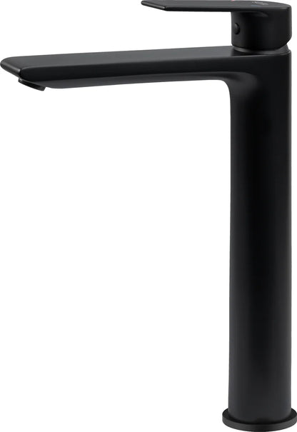 Grifo de lavabo extra alto Stillo Kios negro con aireador