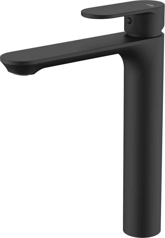 Grifo de lavabo extra alto Stillo Aura Evo Cold Open negro con aireador