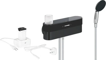 Ducha Grohe Purefoam monomando pulsador - Negro/Cromo