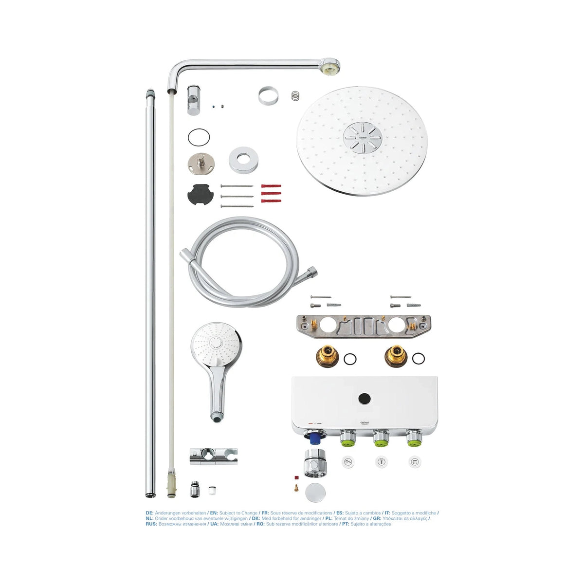 Columna de grifería para ducha termostático Grohe - Blanco/cromo