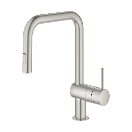 Grifo de cocina Grohe Minta extra alta monomando - Plata Cepillado
