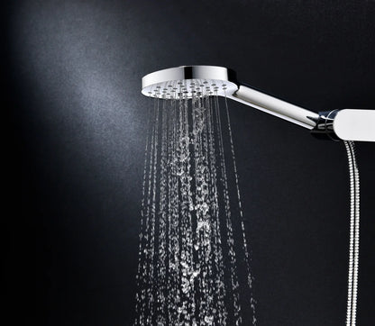 Columna de grifería para ducha termostático Stillo Hades apariencia acero inoxidable rociador mural 2 vías Ø250mm maneral de 3 funciones
