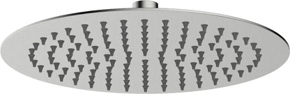 Columna de grifería para ducha monomando Stillo Hades apariencia acero inoxidable rociador mural 2 vías Ø250mm maneral de 3 funciones con repisa