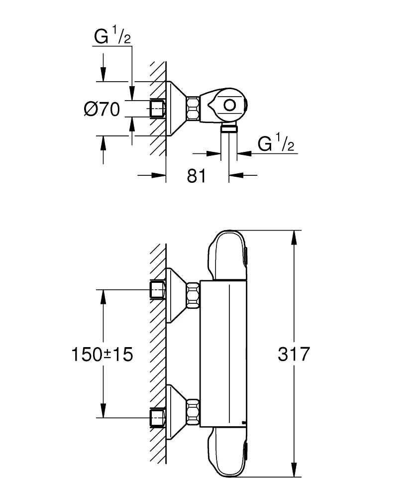 Ducha Grohe Grohtherm 1000 termostático