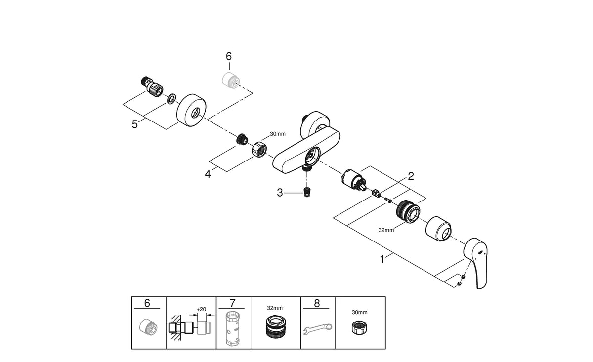 Ducha Grohe Eurosmart monomando cromo