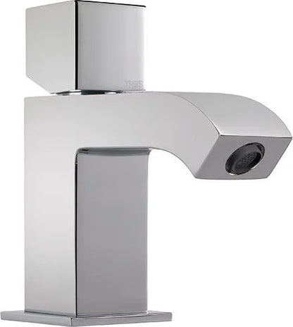 Grifería de lavabo baja Tres Cuadro-Tres volante cromo con aireador abierto