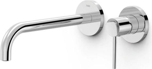 Parte exterior grifería empotrada mezclador lavabo mural Tres Study Exclusive 26230022 2 agujeros 1 vía cromo caño 237mm