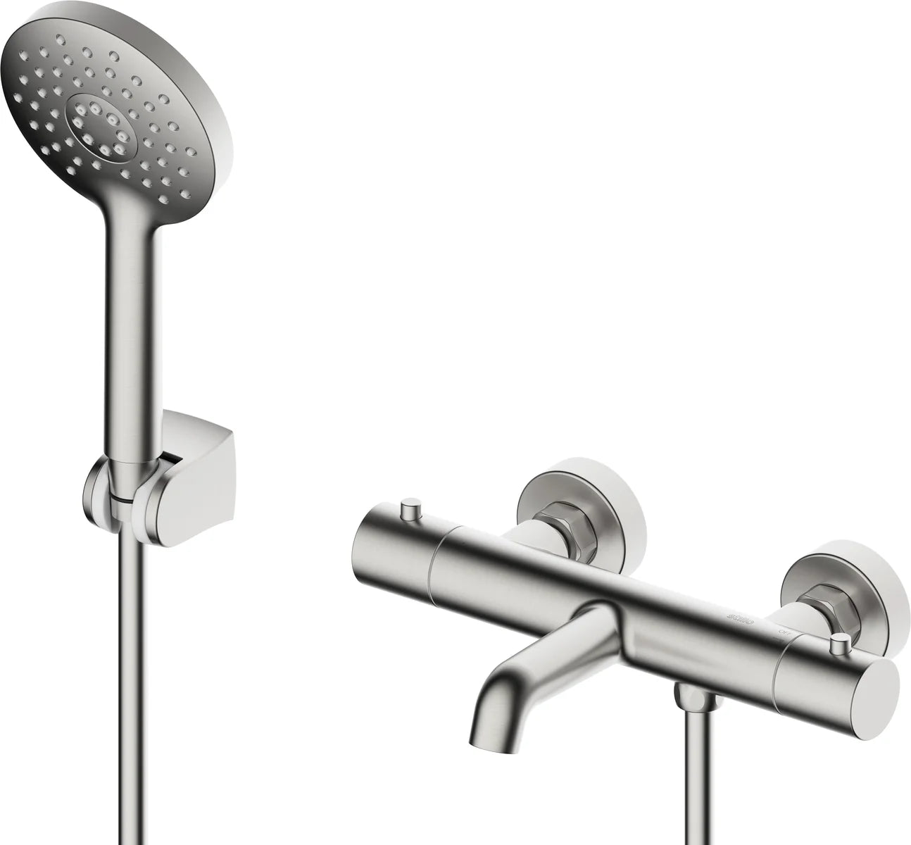 Grifería de baño ducha Stillo Hades termostático apariencia acero inoxidable