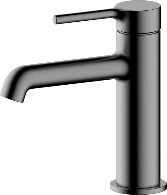 Grifo de lavabo bajo Stillo Hades gun metal con apertura en frío y aireador