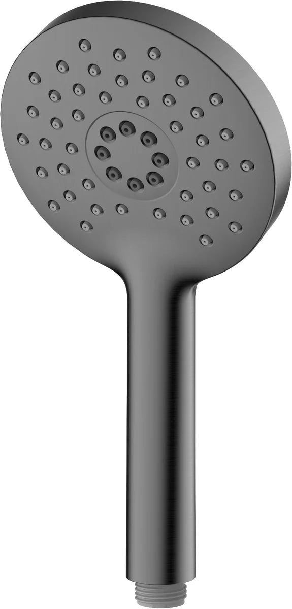 Columna de grifería para ducha monomando Stillo Hades gun metal rociador mural 2 vías Ø250mm maneral de 3 funciones con repisa