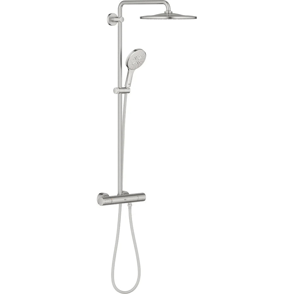 Columna de grifería para ducha termostático Grohe - Plata Cepillado