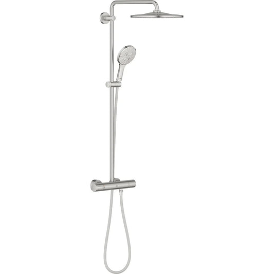Columna de grifería para ducha termostático Grohe - Plata Cepillado